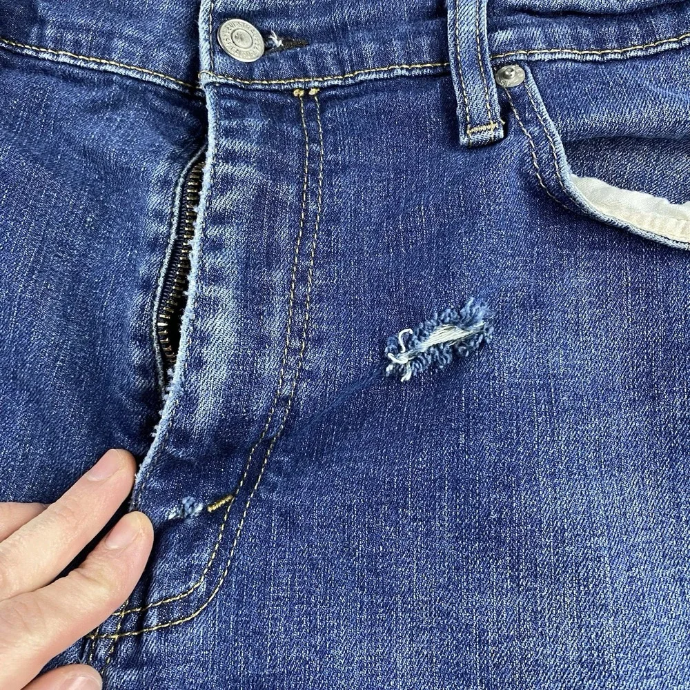 Levis 513 Slim Straight‎ Jeans Mens 36x30 Blue Medium Wash Mid Rise Denim